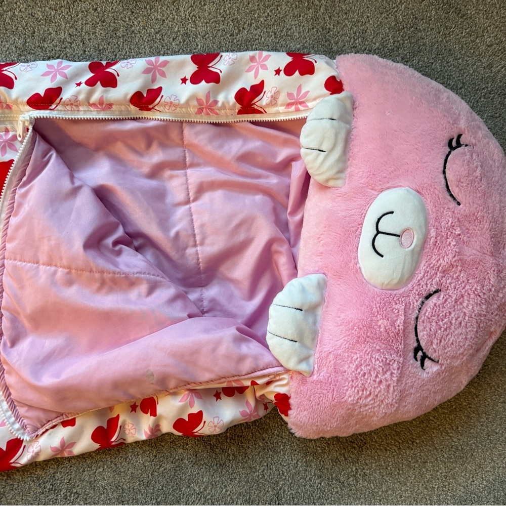 Happy Napper Pink Butterfly Kids Sleeping Bag - Picture 4 of 5